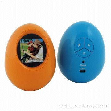 Egg-shaped 1.5-inch Mini Digital Photo Frame, Built-in 8MB Flash Memory
